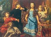 Portrait of the artist's four children. Jan Matejko